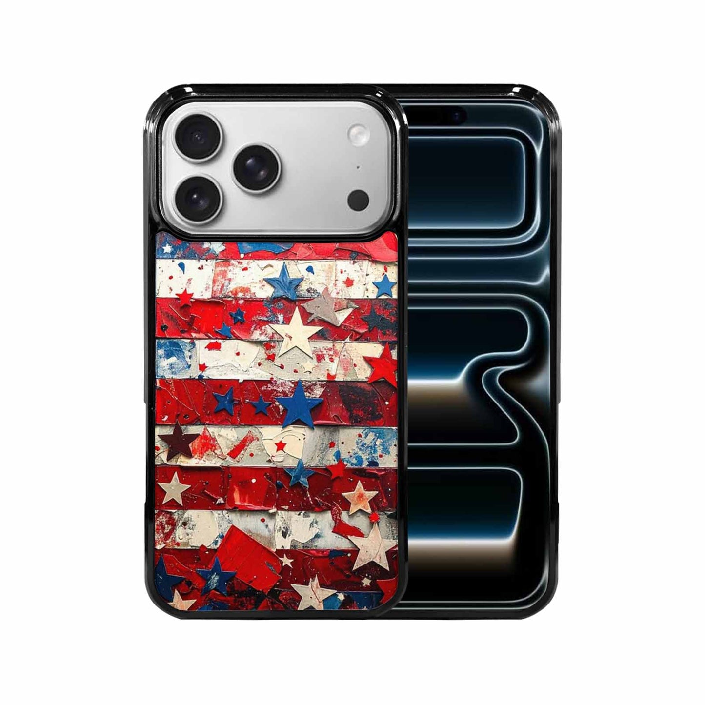 iPhone 17 Pro Max Case — Patriotic Stars And Stripes Galaxy Space, Custom Made Phone Cover