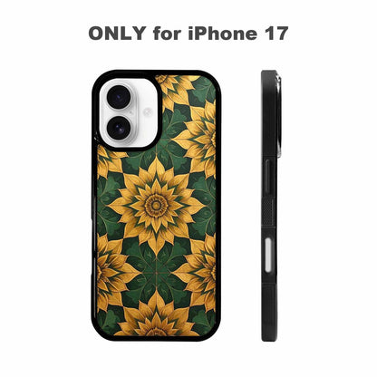 iPhone 17 Case — Sunflower Motifs Arranged In Floral, Custom Phone Case