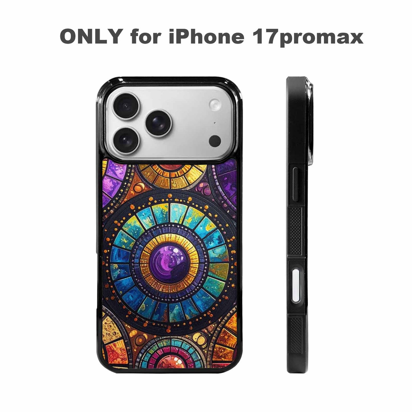 iPhone 17 Pro Max Case — Iridescent Fantasy Sun Original Art, Unique Phone Case Design