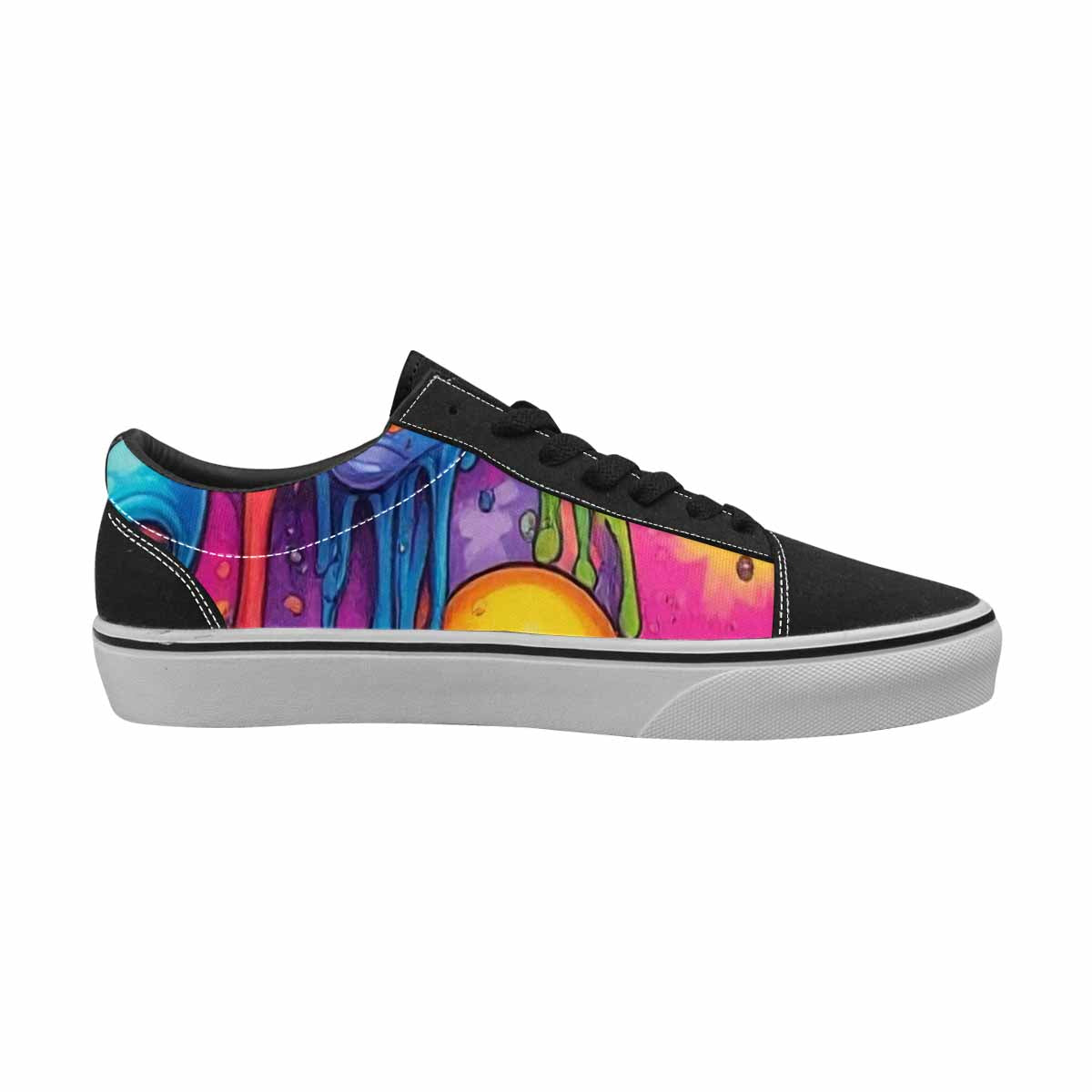 WOMEN'S Melting Aliens Lace-Up Canvas Vibrant Chaos Custom Sneakers