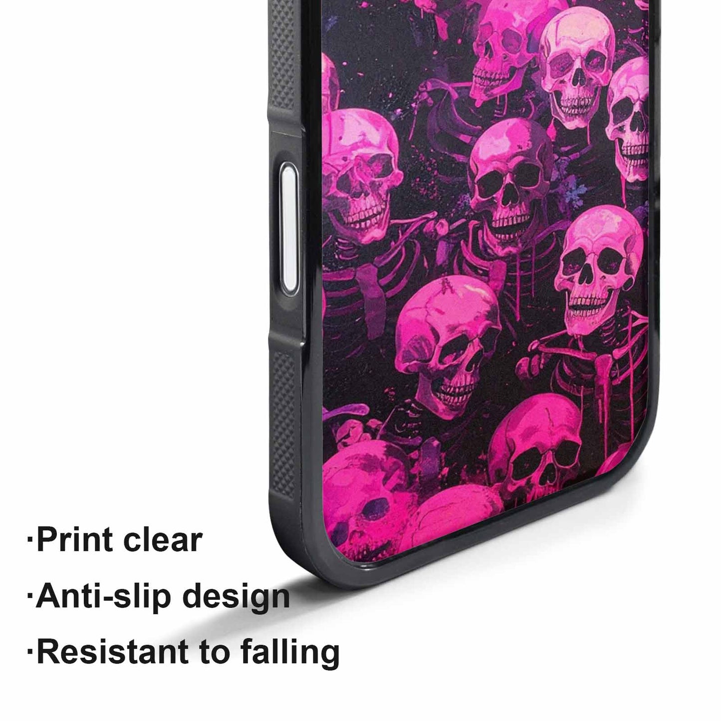 iPhone 17 Pro Max Case — Skeletons Neon Pink Glowskelet Original Art, Original Design Phone Case