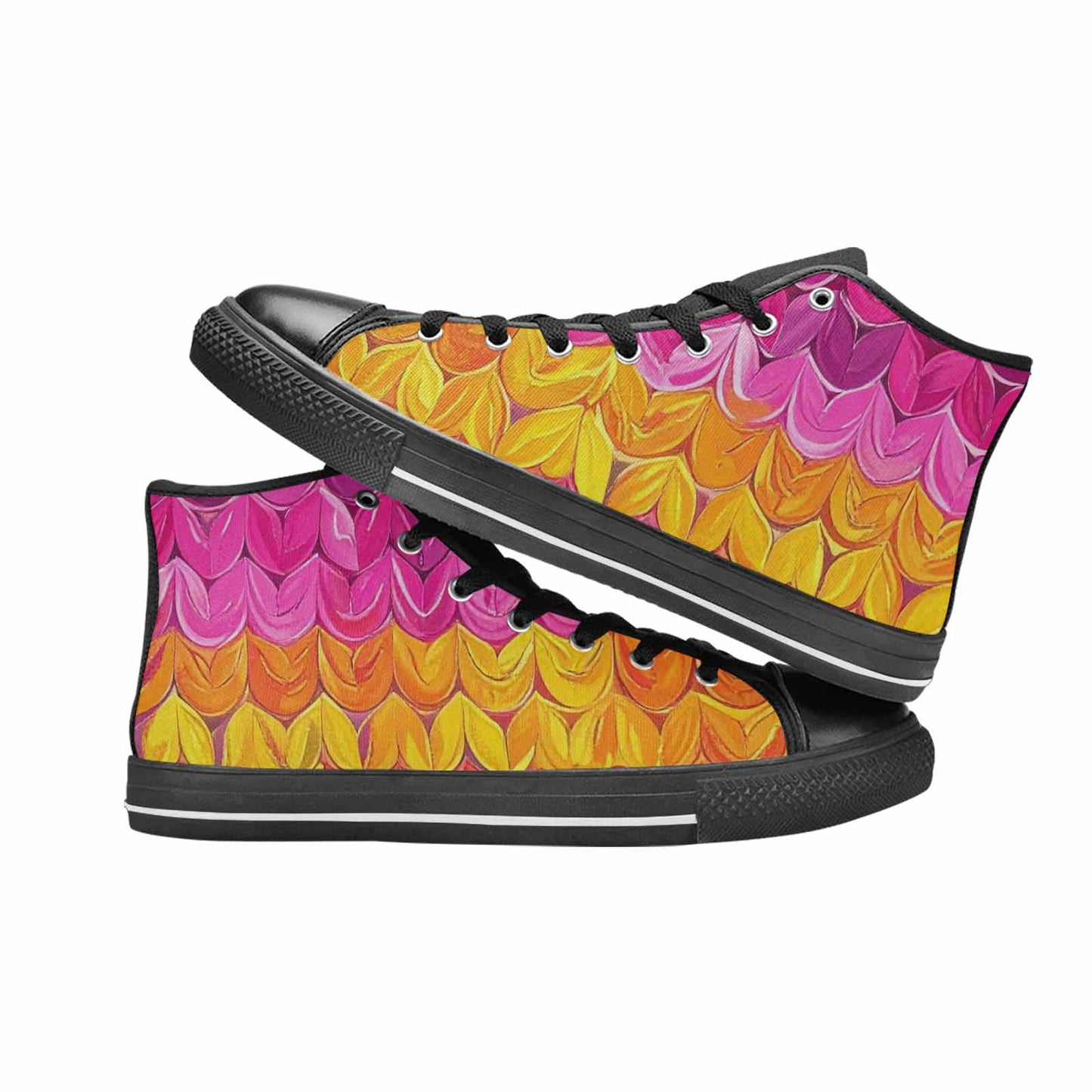 MEN'S Pansexual Flag Color High Top Canvas Neon Fantasy Shoes