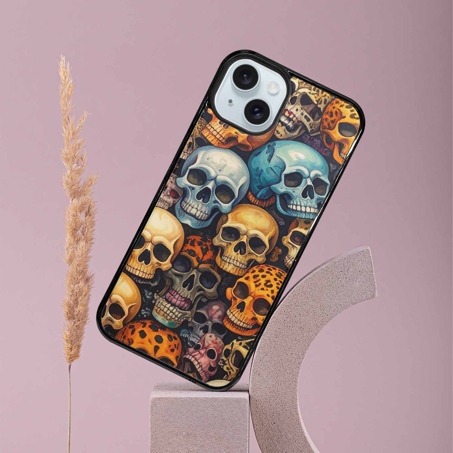 iPhone 15 Plus Case — Skulls Pattern Hundreds Of Sma, Personalized Phone Case