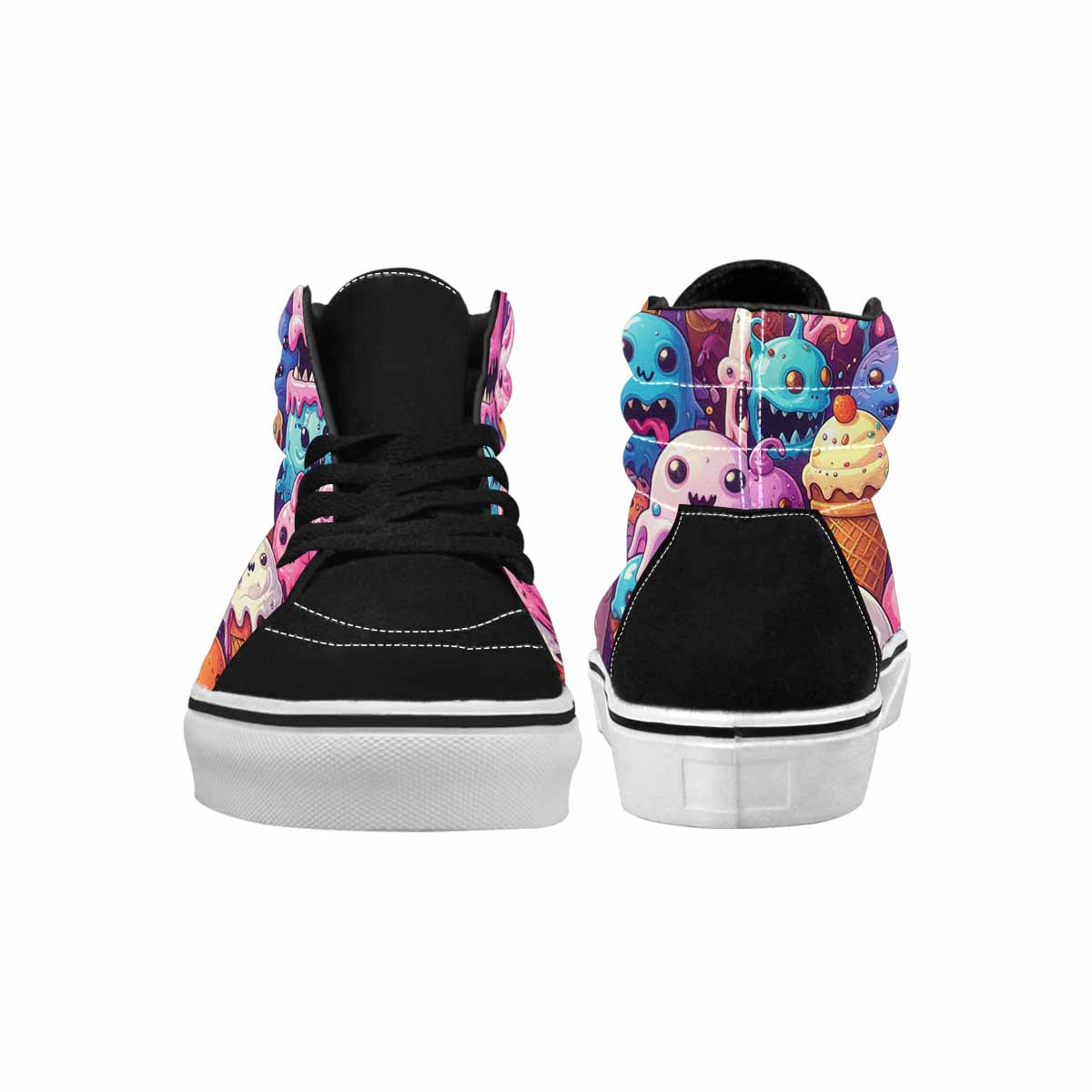 MEN'S Ice Cream Monsters  High Top Canvas Wallpaper Art Sneakers