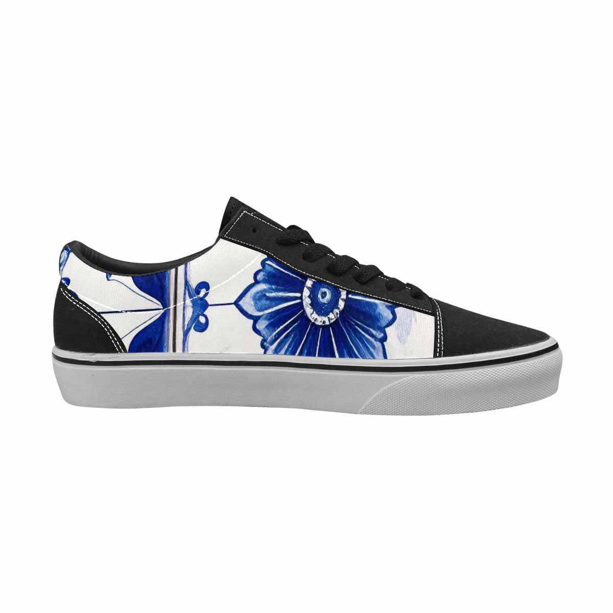 WOMEN'S Talavera Tile Floral Canvas Lace-Up Vivid Custom Shoes