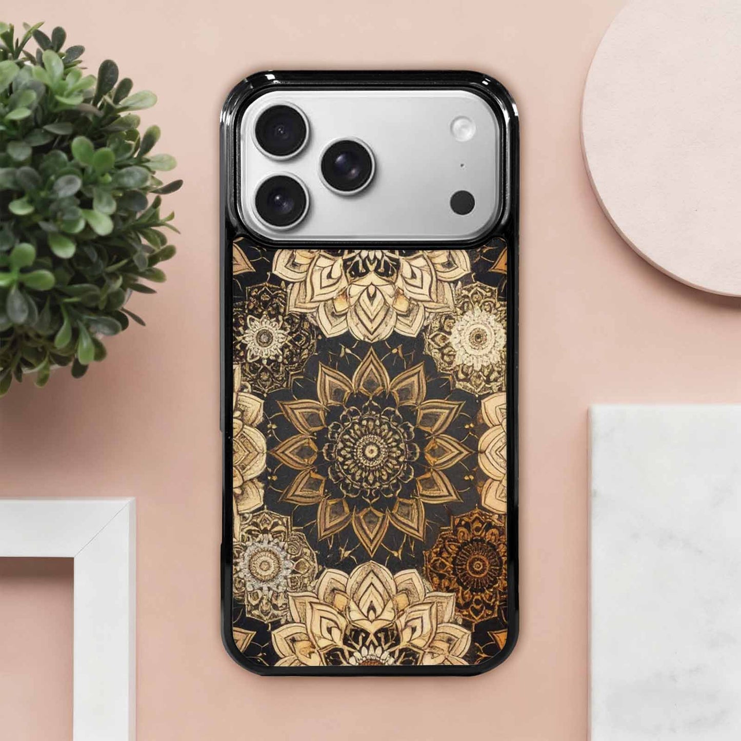 iPhone 17 Pro Max Case — Small Mandala Pattern, Randomly Floral, Custom Printed Phone Case