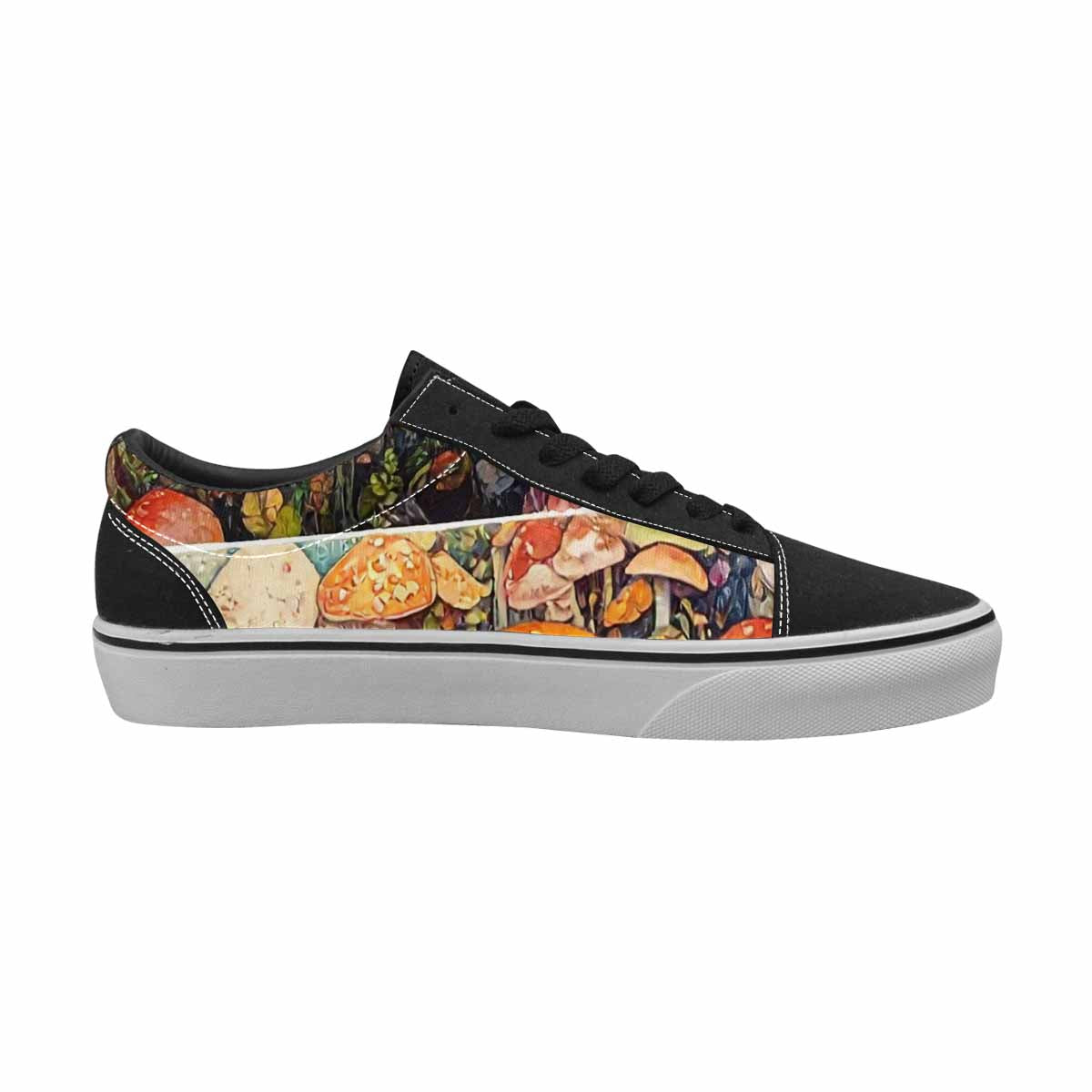 WOMEN'S Mushrooms (general) Mushrooms Pa Lace-Up Canvas Vibrant Chaos Sneakers