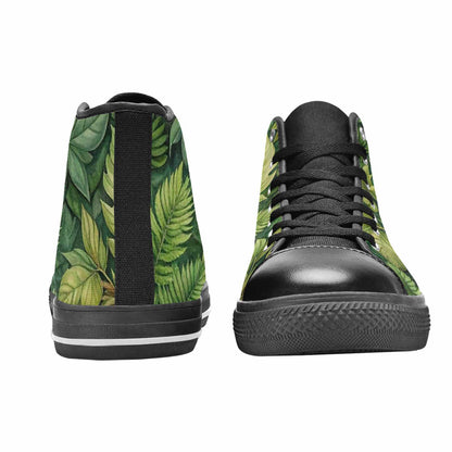 MEN'S Seven-Point Palmate Leaf High Top Canvas Surreal Shoes