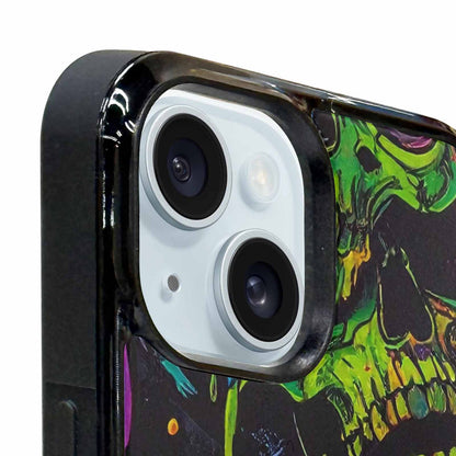 iPhone 15 Case — Vibrant Camo 1000\'s Of Skeletons Neon, Personalized Phone Case