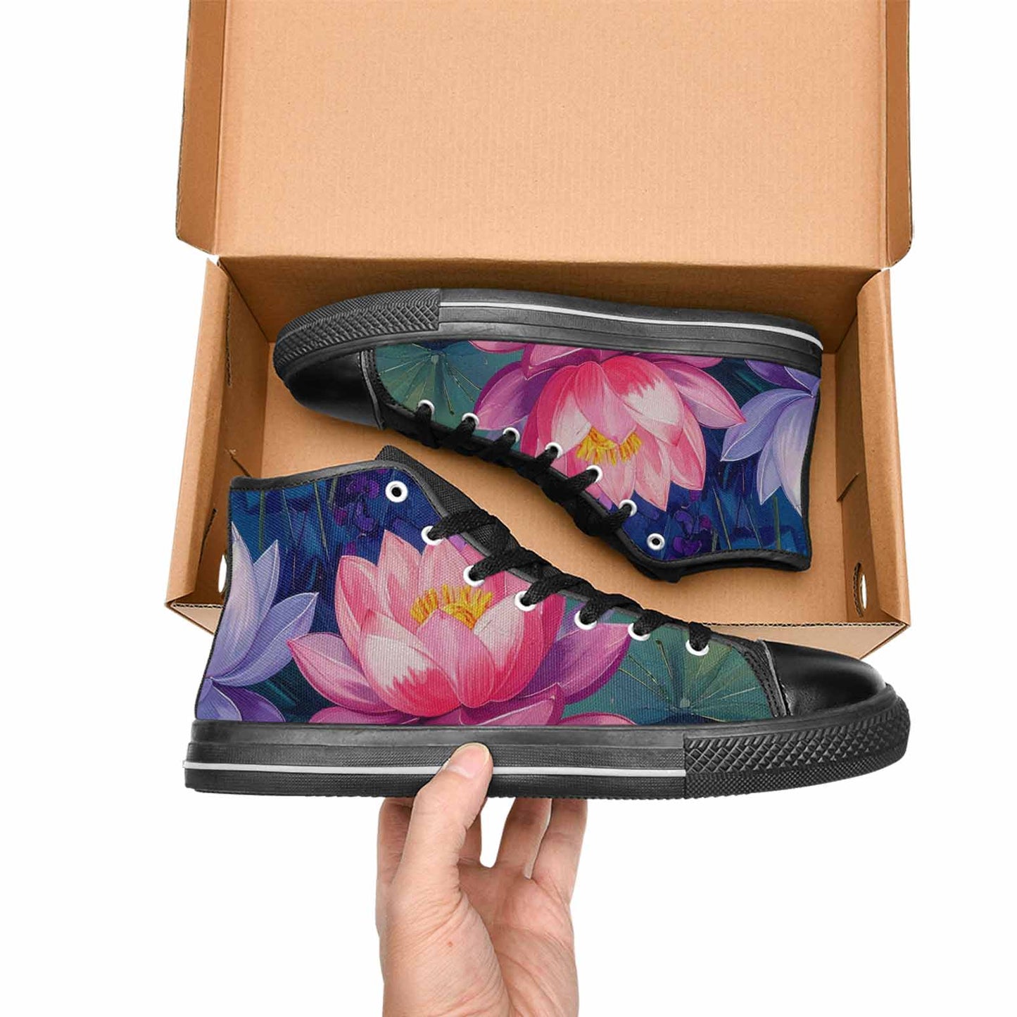 MEN'S Monet-Style Impressionist Water High Top Canvas Grunge Shoes