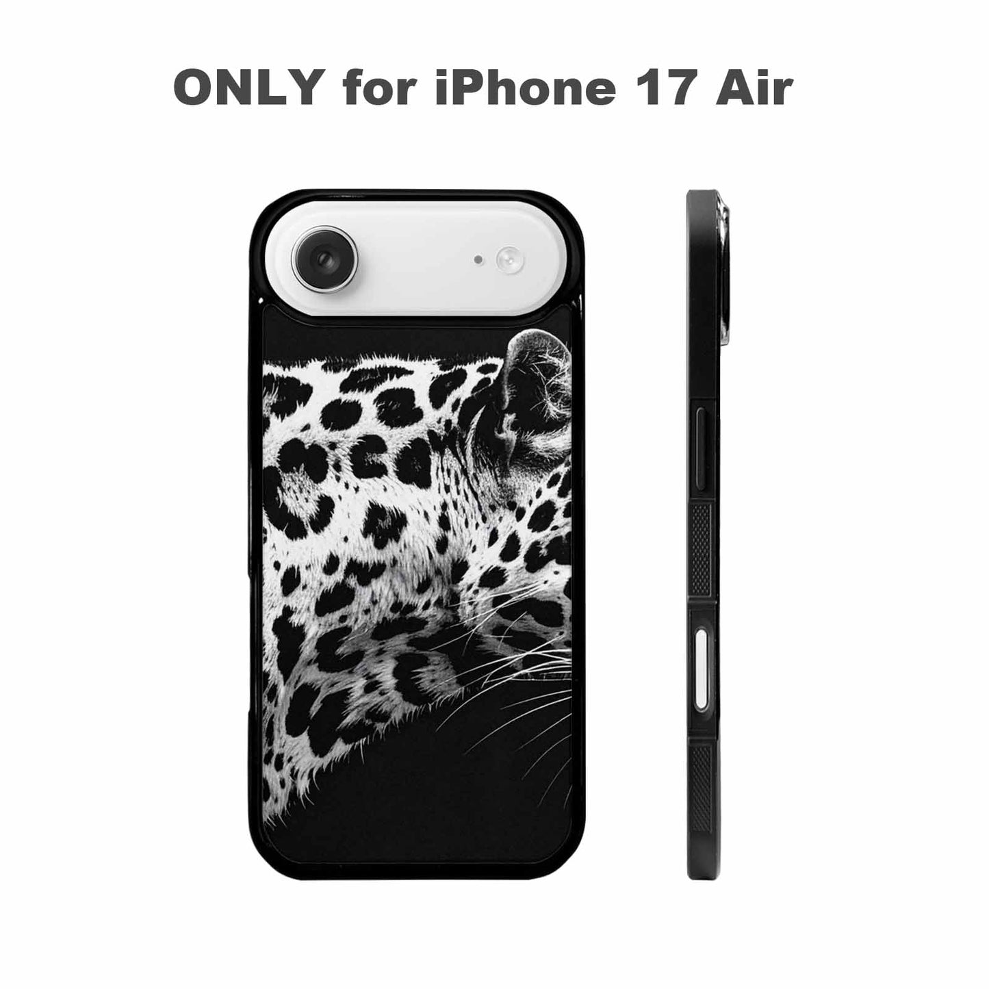 iPhone 17 Air Case — Leopard Print Black And White Animal, Customized Protective Case