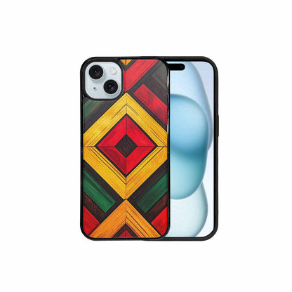 iPhone 15 Plus Case — African Kente Cloth Inspired Pattern Geometric, Custom Phone Case