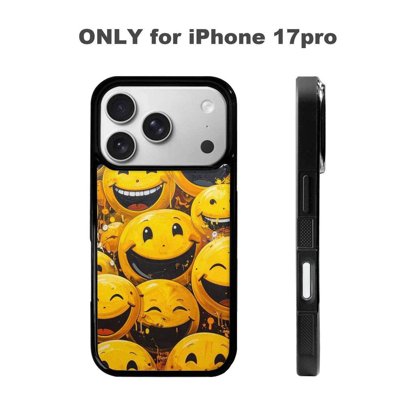 iPhone 17 Pro Case — Melting Moon Smiley Yellow Version Original, Custom Made Phone Cover