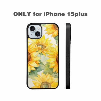 iPhone 15 Plus Case — Sunflowers Watercolor, Customized Protective Case