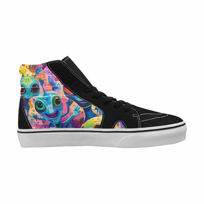 WOMEN'S Cartoon Alien Characters High Top Canvas Neon Fantasy Sneakers