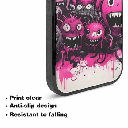 iPhone 15 Case — Monsters General Black Pink Ink Cartoon, Custom Phone Case