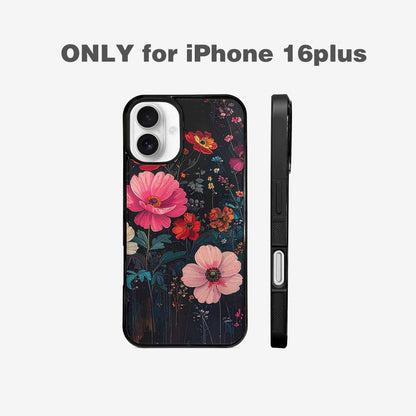 iPhone 16 Plus Case — Shadowy Glitch Floral Pattern Hundreds Of, Custom Art Phone Cover