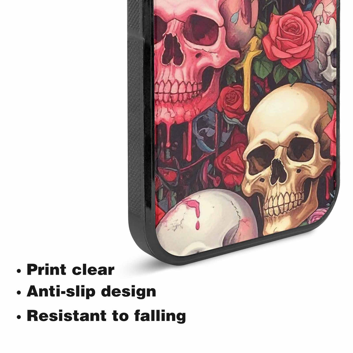 iPhone 15 Case — Skulls And Roses Skulls And Roses, Customized Protective Case