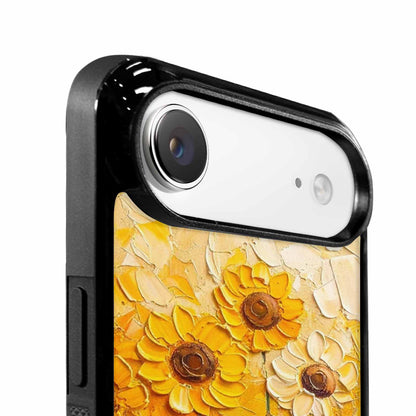 iPhone 17 Air Case — Impressionist Sunflower Brushstroke Pattern Hundreds Floral, Custom Print Case Cover