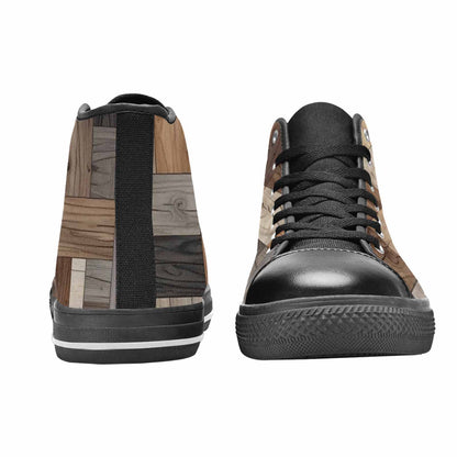 WOMEN'S Wood Grain Texture High Top Canvas Cottagecore Shoes