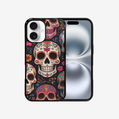 iPhone 16 Case — Smaller Skulls Overlapping Seamless Pattern Of, Custom Made Phone Cover