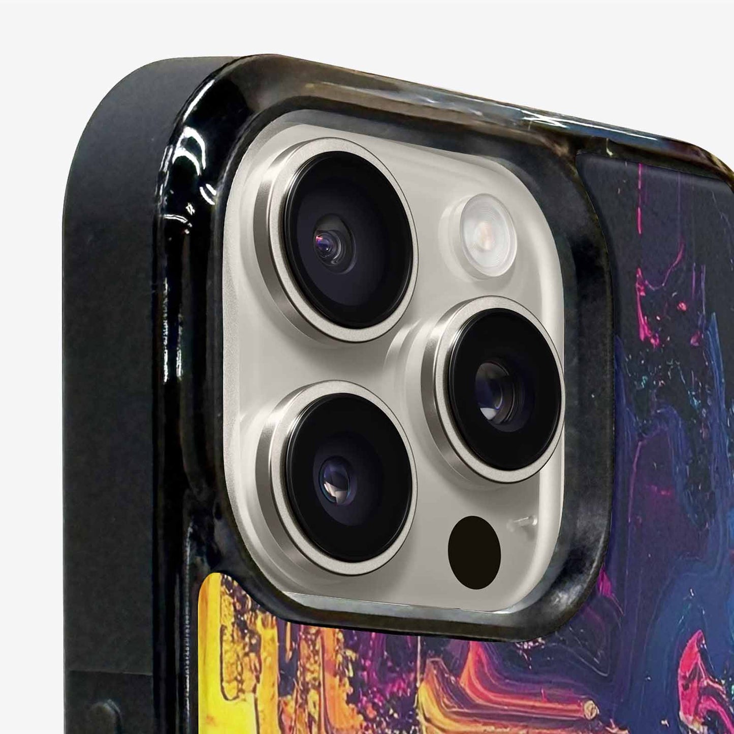 iPhone 15 Pro Max Case — Glitch Dark Art Seamless Pattern Vibrant, Customized Protective Case