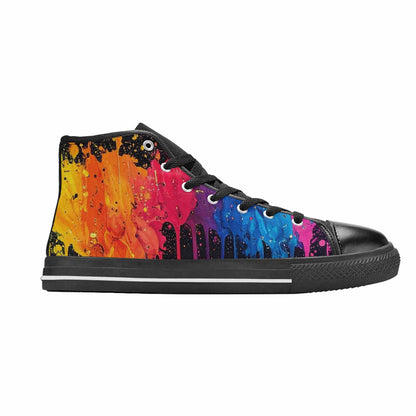 WOMEN'S Paint Splatter High Top Canvas Surreal Shoes