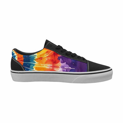 MEN'S Tie Dye Swirl Circles Canvas Lace-Up Cottagecore Custom Shoes
