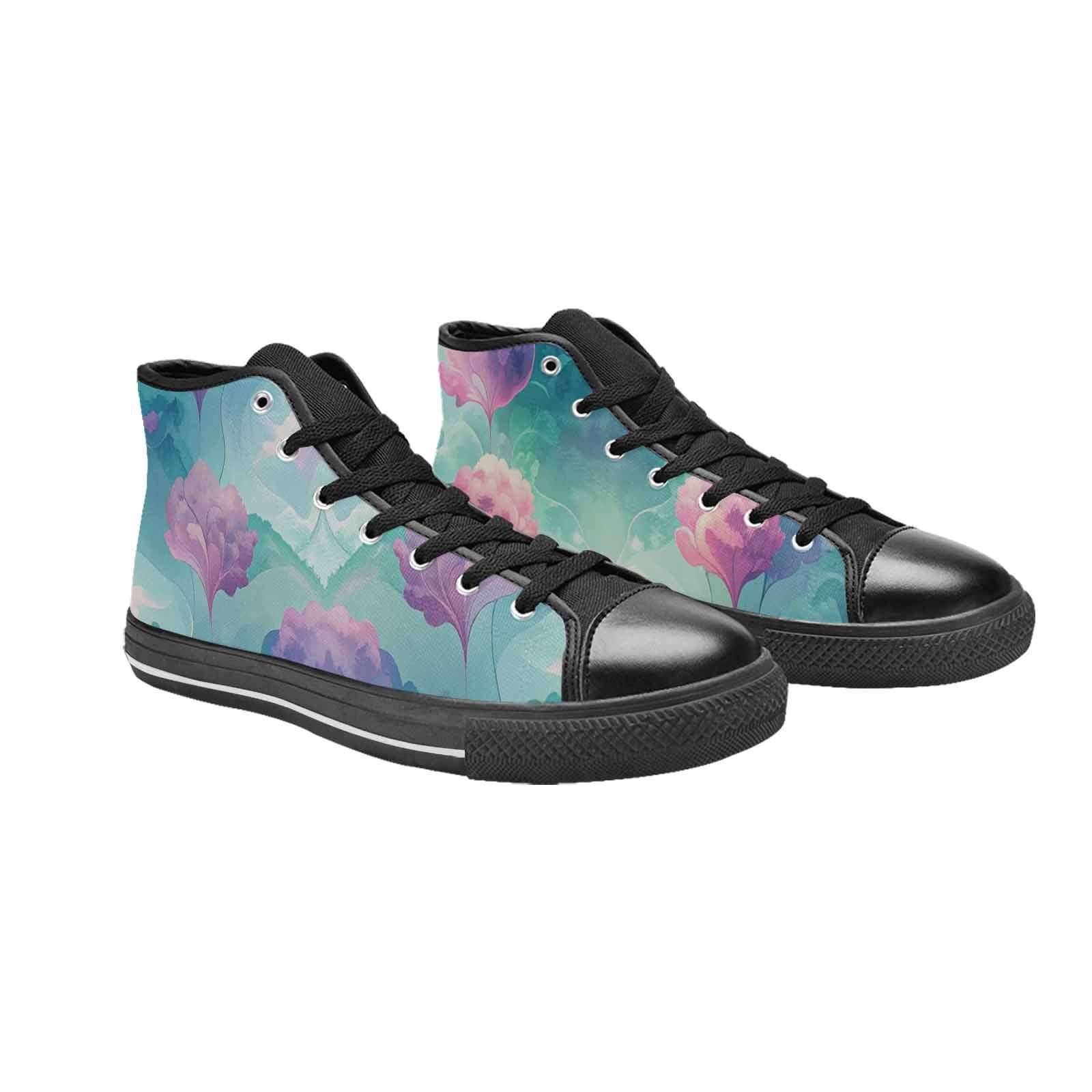 WOMEN'S Surrealist Dreamscape High Top Canvas Vibrant Chaos Custom Shoes