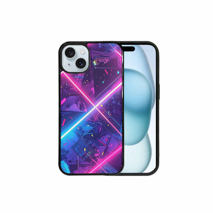 iPhone 15 Plus Case — Neon Grid Confetti, Custom Print Case Cover