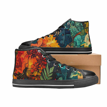 WOMEN'S Dinosaur Silhouette High Top Canvas Y2K Custom Sneakers