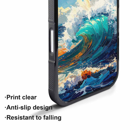 iPhone 17 Pro Max Case — Wave Crest Splash Wave Watercolor Abstract, Unique Phone Case Design