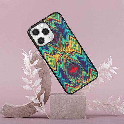 iPhone 15 Pro Max Case — Holographic Tribal Blaze, Personalized Phone Case