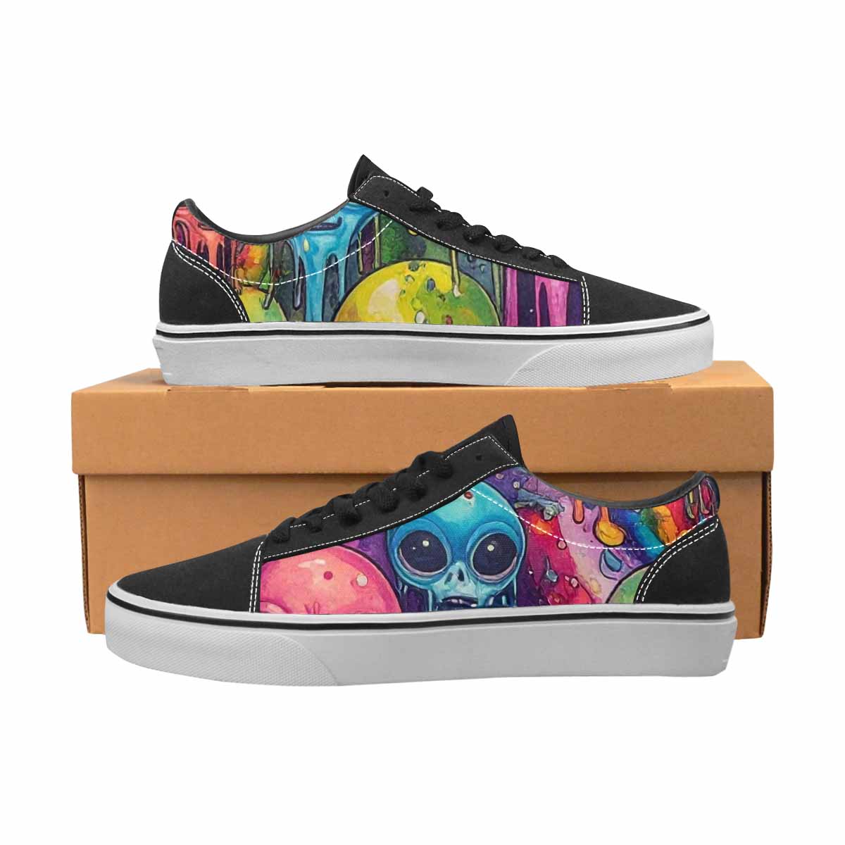 WOMEN'S Melting Aliens Lace-Up Canvas Dreamlike Custom Shoes