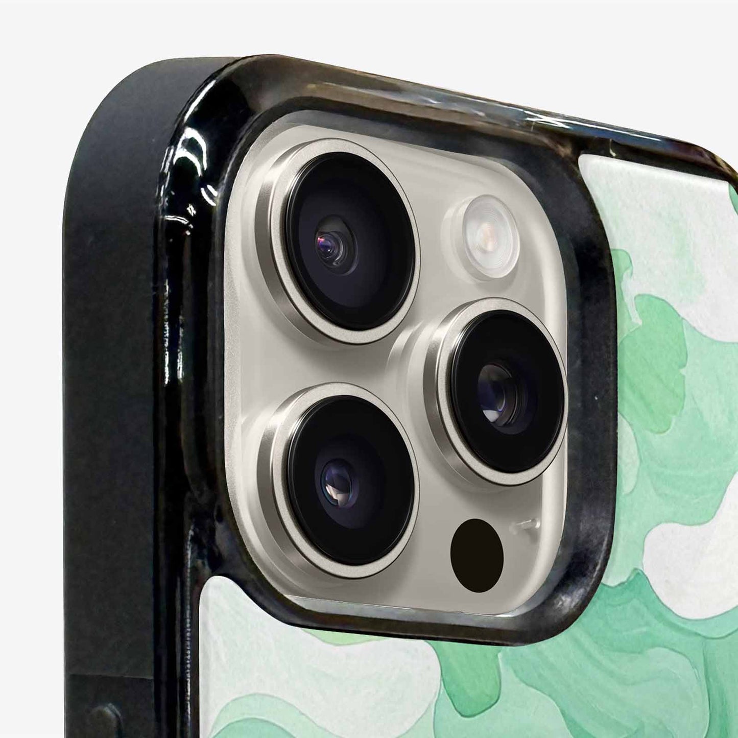 iPhone 15 Pro Max Case — Camo Mint Green White, Custom Print Case Cover