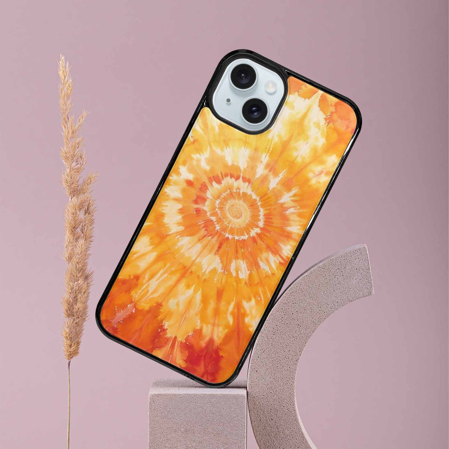 iPhone 15 Plus Case — Ombre Tie Dye Warm, Custom Print Case Cover