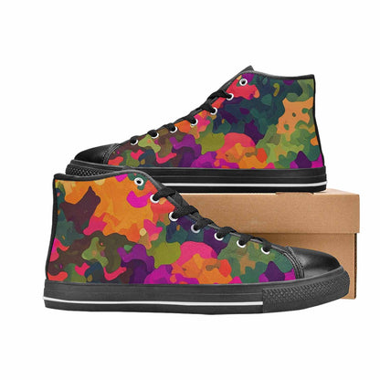 WOMEN'S Military Camouflage Blotch High Top Canvas Grunge Custom Shoes