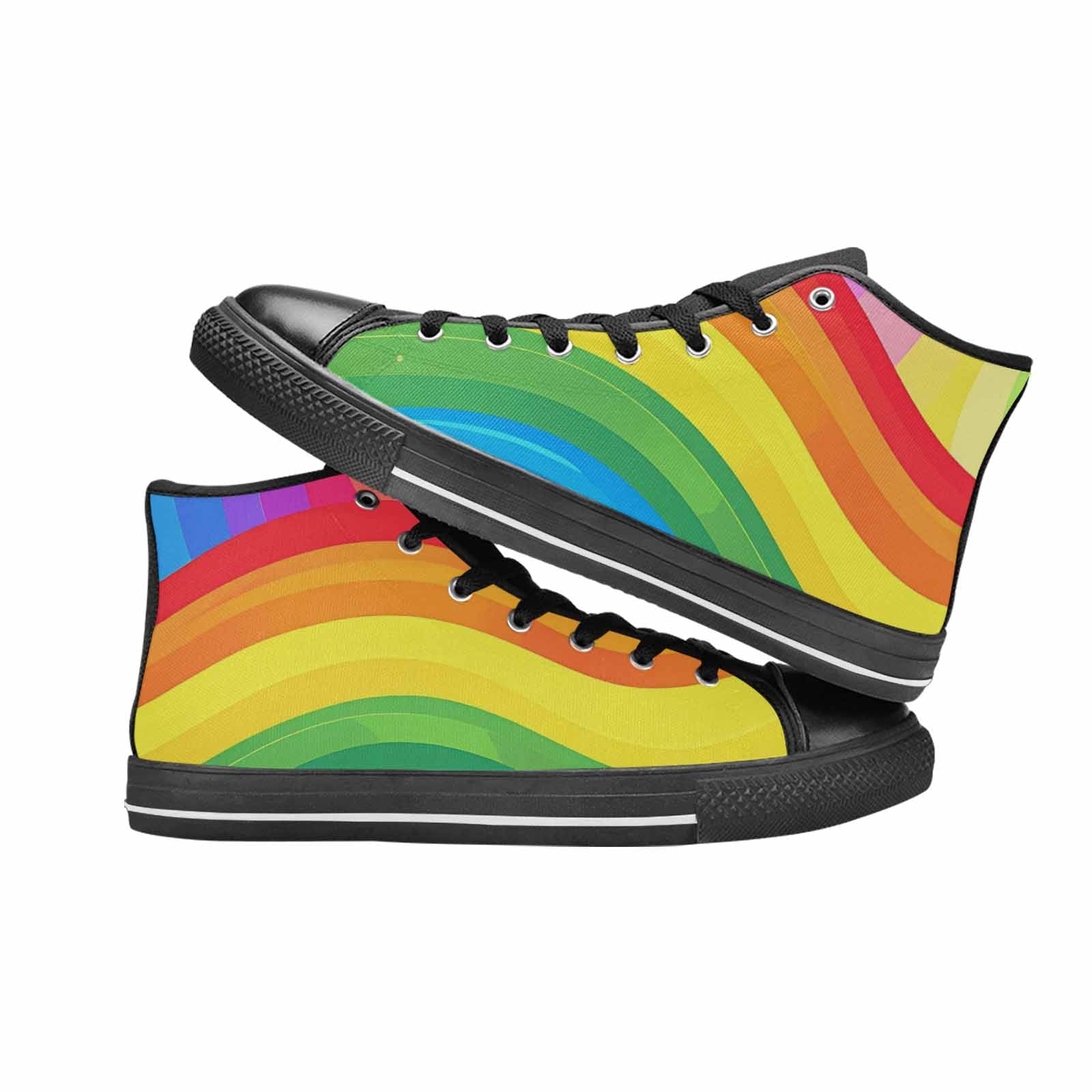 MEN'S Rainbow Pride High Top Canvas Dark Academia Shoes