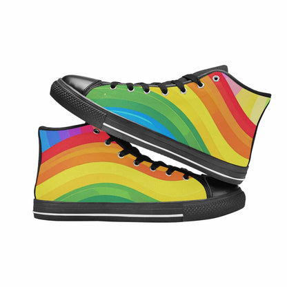 MEN'S Rainbow Pride High Top Canvas Dark Academia Shoes