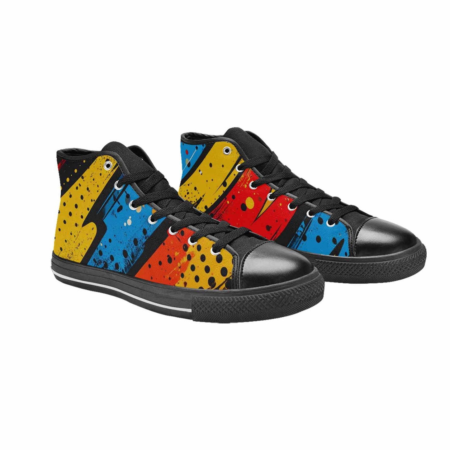 MEN'S Comic Book Halftone High Top Canvas Neon Fantasy Sneakers
