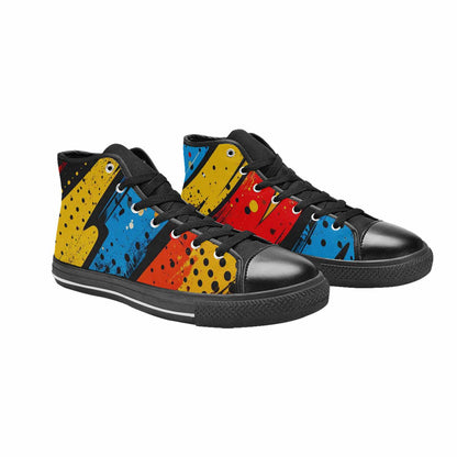 MEN'S Comic Book Halftone High Top Canvas Neon Fantasy Sneakers