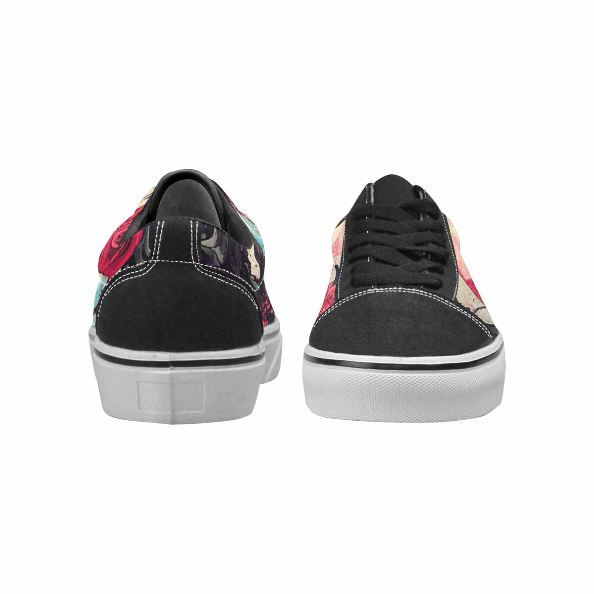 WOMEN'S Skulls Roses Skulls Roses Lace-Up Canvas Surreal Custom Shoes