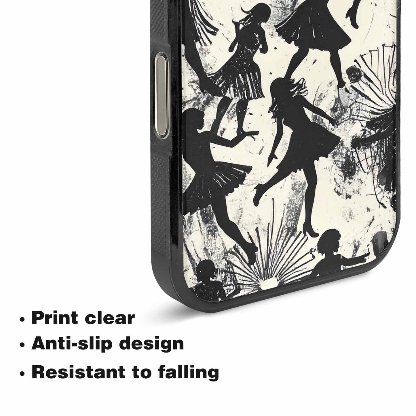 iPhone 16 Pro Max Case — Bold Dancing Figure Line Art Pattern, Custom Made Phone Cover