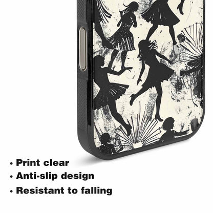 iPhone 16 Pro Max Case — Bold Dancing Figure Line Art Pattern, Custom Made Phone Cover