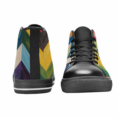 MEN'S Progress Pride Flag High Top Canvas Vivid Custom Sneakers