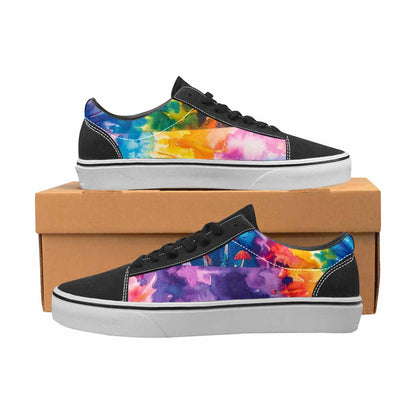 WOMEN'S Mushrooms  Tie Dye Lace-Up Canvas Vibrant Chaos Custom Sneakers