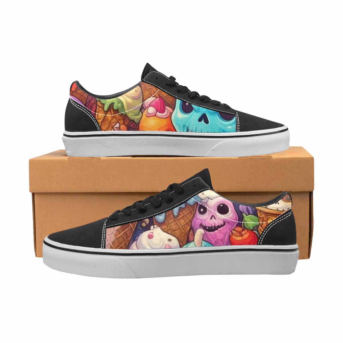WOMEN'S Ice Cream Monsters  Lace-Up Canvas Vivid Sneakers