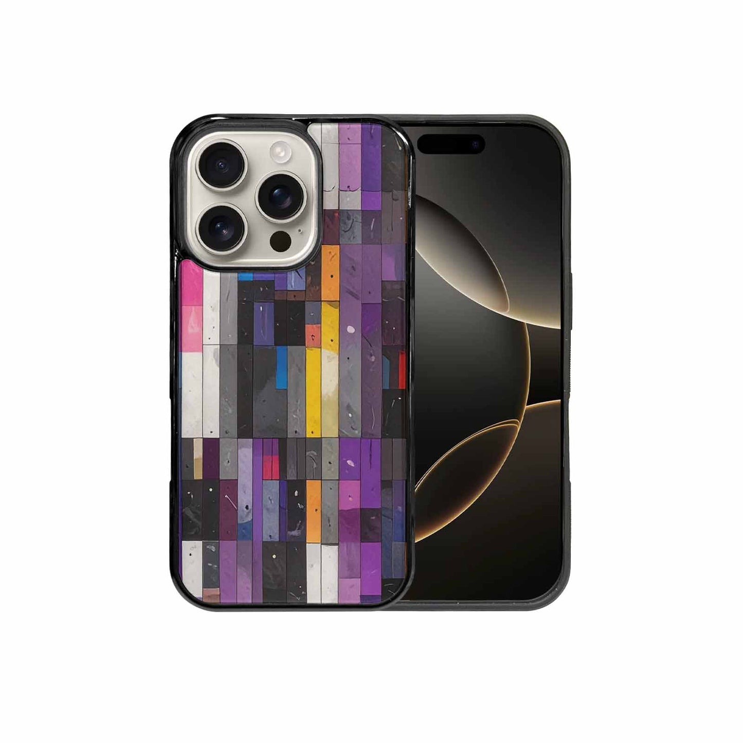iPhone 16 Pro Case — Asexual Flag Color Theme Small Rainbow, Custom Art Phone Cover