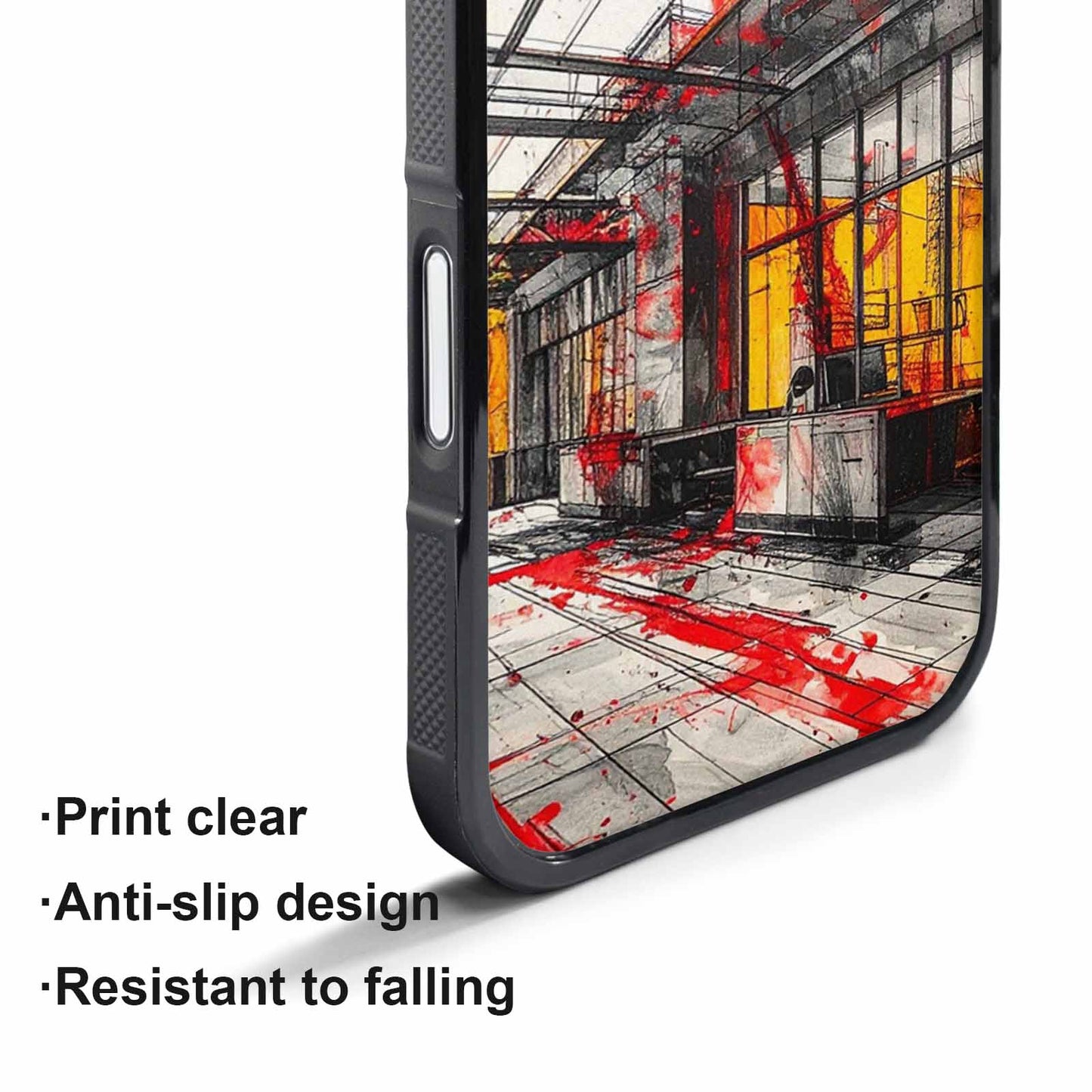 iPhone 17 Pro Case — Black Red Ink Liminal Space Galaxy, Custom Phone Case
