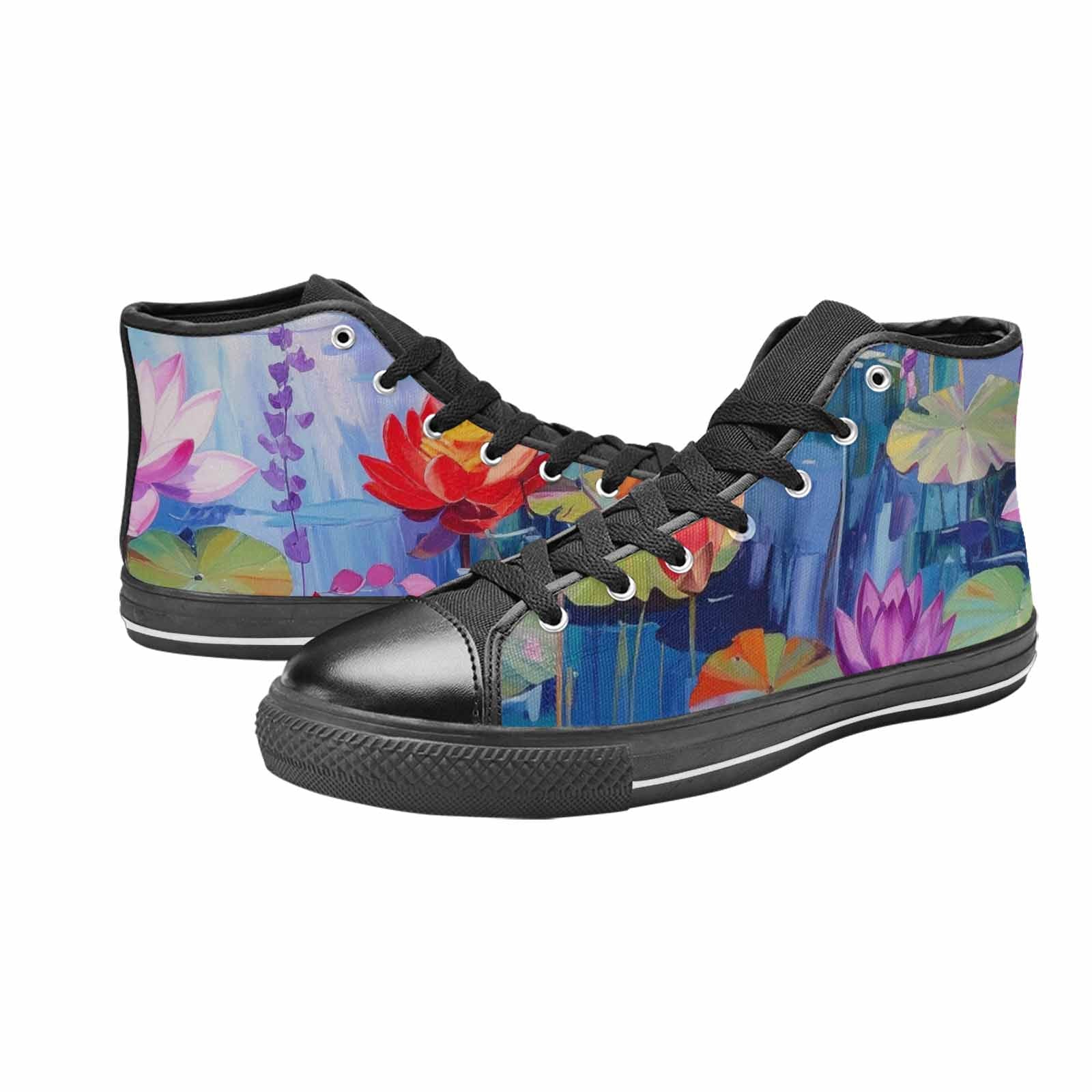 WOMEN'S Monet-Style Impressionist Water High Top Canvas Y2K Custom Shoes